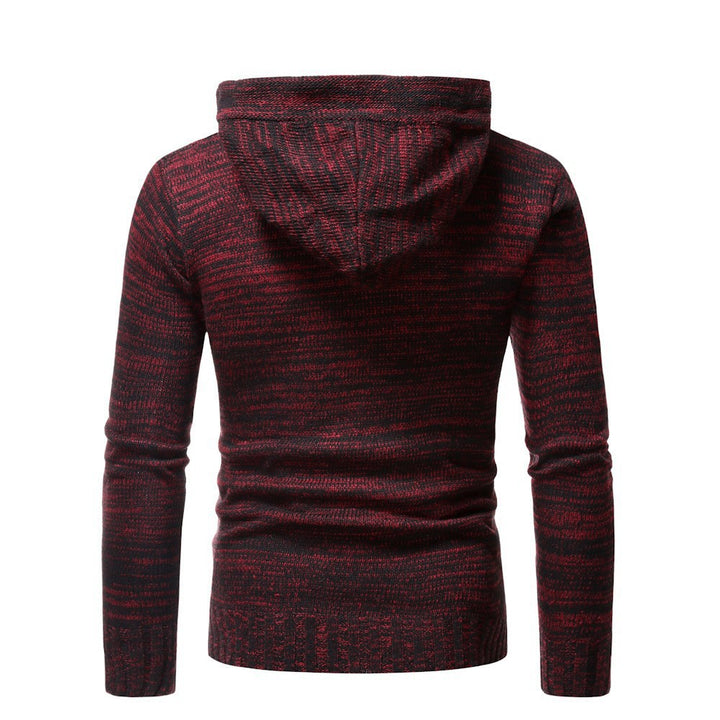 Herren modischer Strickpullover mit kuscheligem Kapuzenkragen und dekorativen Knopfdetails Drune