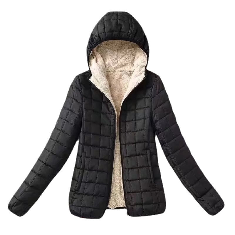Damen gesteppte Thermo-Kapuzenjacke mit Teddyfleece-Innenlage Drune