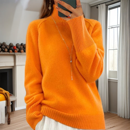 Damen nan kuscheliger Feinstrickpullover mit Rundhalsausschnitt, überschnittener Schulterpartie und gerippten Bündchen Drune