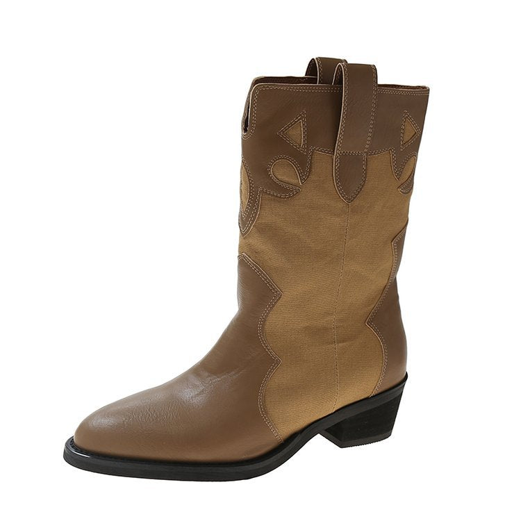 Damen Cowboy-Stiefel mit modischem Stickmotiv Drune