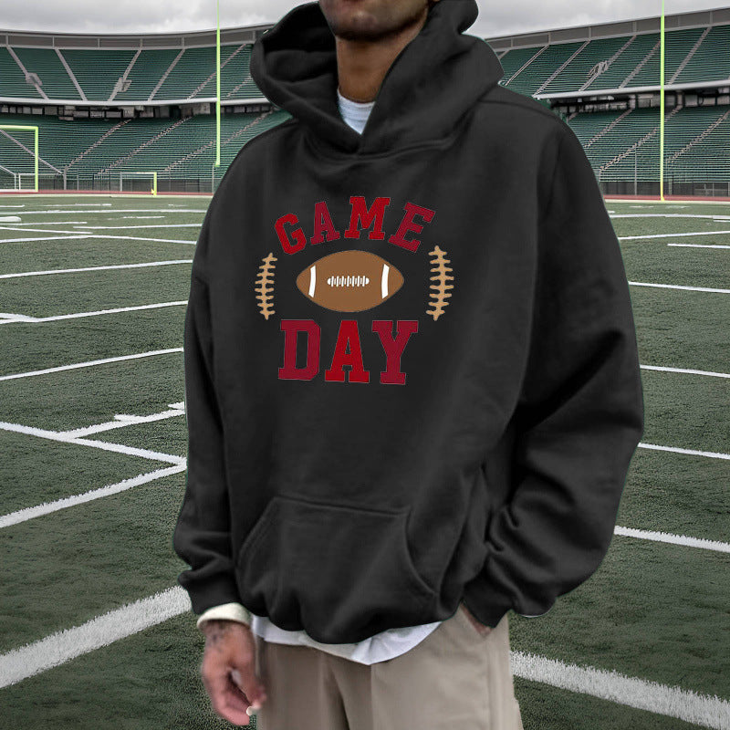 Damen Sportlicher Kapuzenpullover mit Football-Motiv Drune