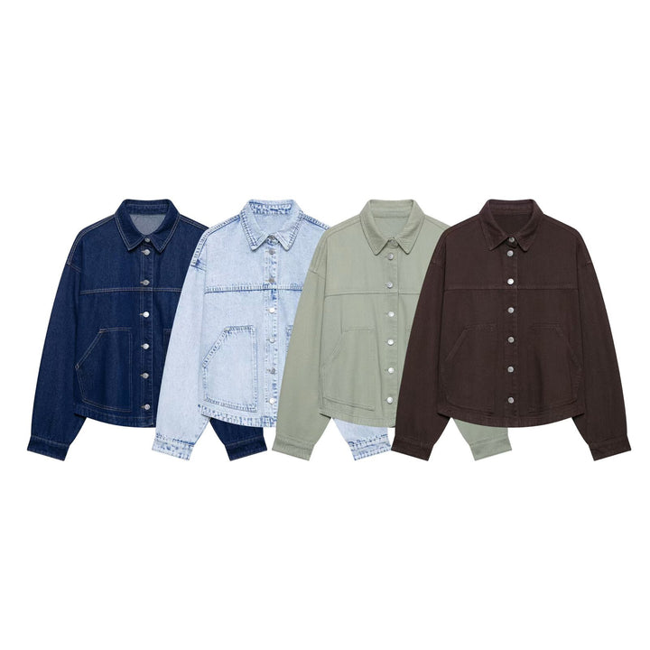 Damen Oversize-Workerjacke aus Baumwoll-Twill Drune