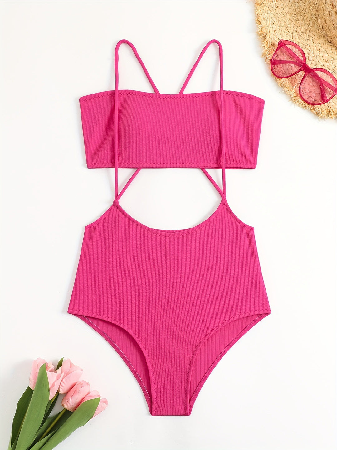 Damen Sportlicher Hochgeschnittener Bikini Drune