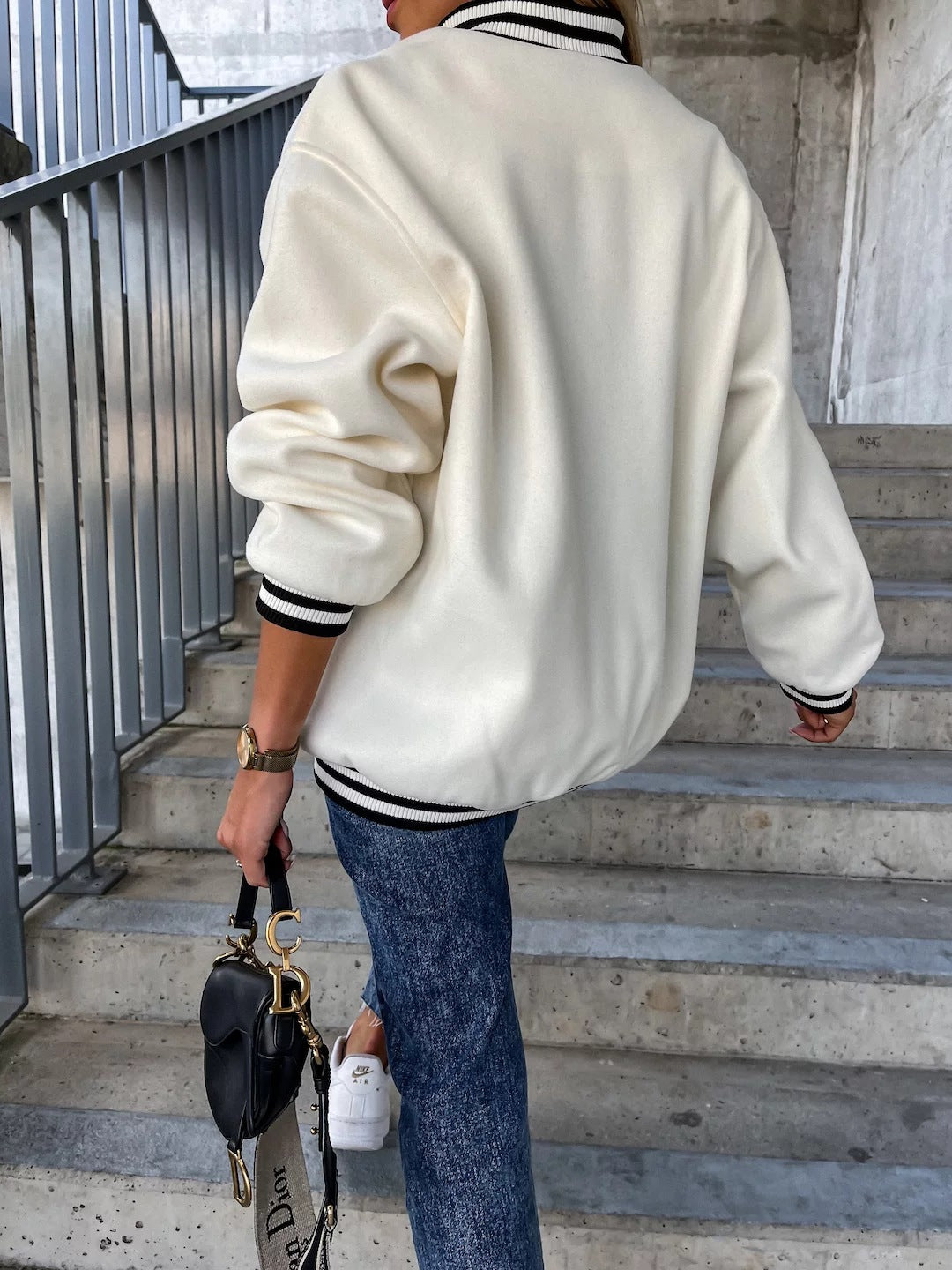 Drune | Taschen Kontrast Baseball Wolljacke