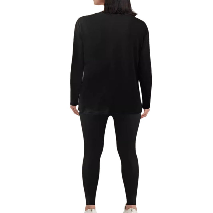 Damen Zweiteiler Lounge-Set mit Herz-Print Sweatshirt und High-Waist Leggings Drune