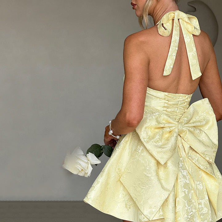 Damen Minikleid mit tiefem V-Ausschnitt und verspieltem Rüschendesign Drune