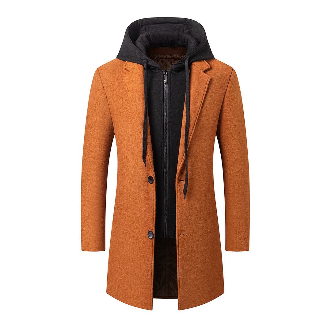 Herren Mantel mit integrierter Kapuzen-Innenjacke und schlanker Silhouette Drune