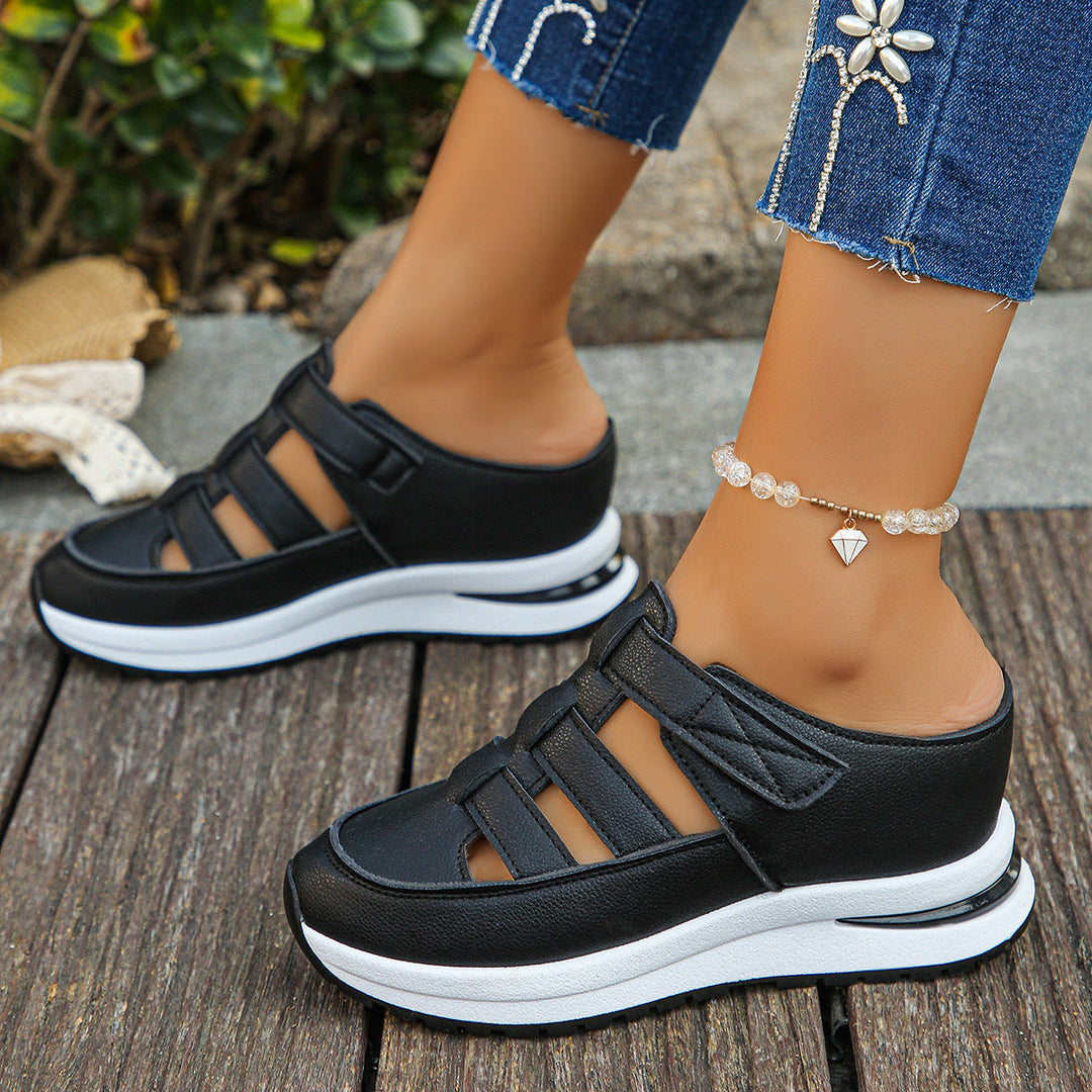 Damen Sportliche Wedge-Sandaletten mit verstellbaren Riemen und rutschfester Sohle Drune