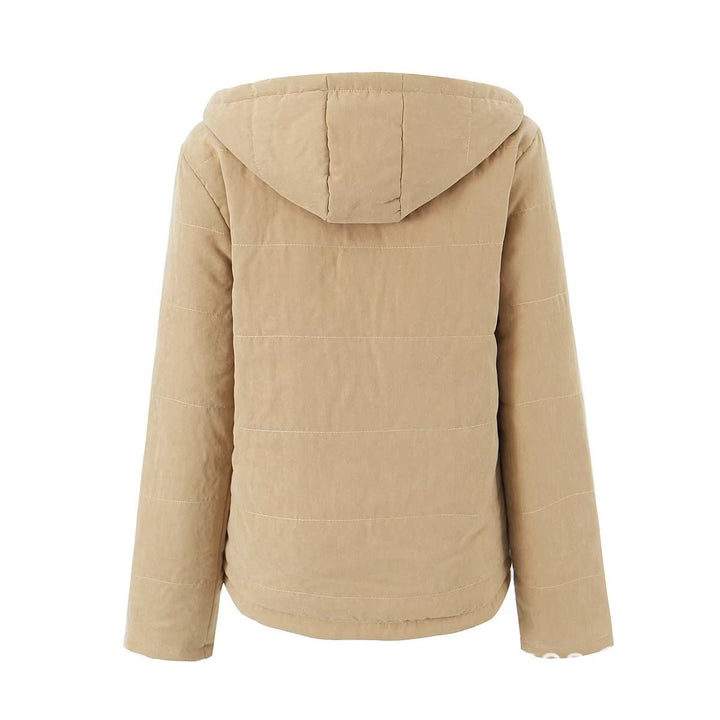 Damen nan gesteppte Kapuzenjacke mit kuscheligem Teddyfutter, verdeckter Reißverschluss und Pattentaschen Drune