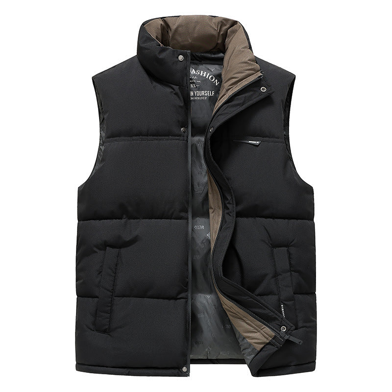Herren Thermo-Pufferweste mit verstärktem Kragen, Zweifachverschluss & Futter mit Logo-Print Drune