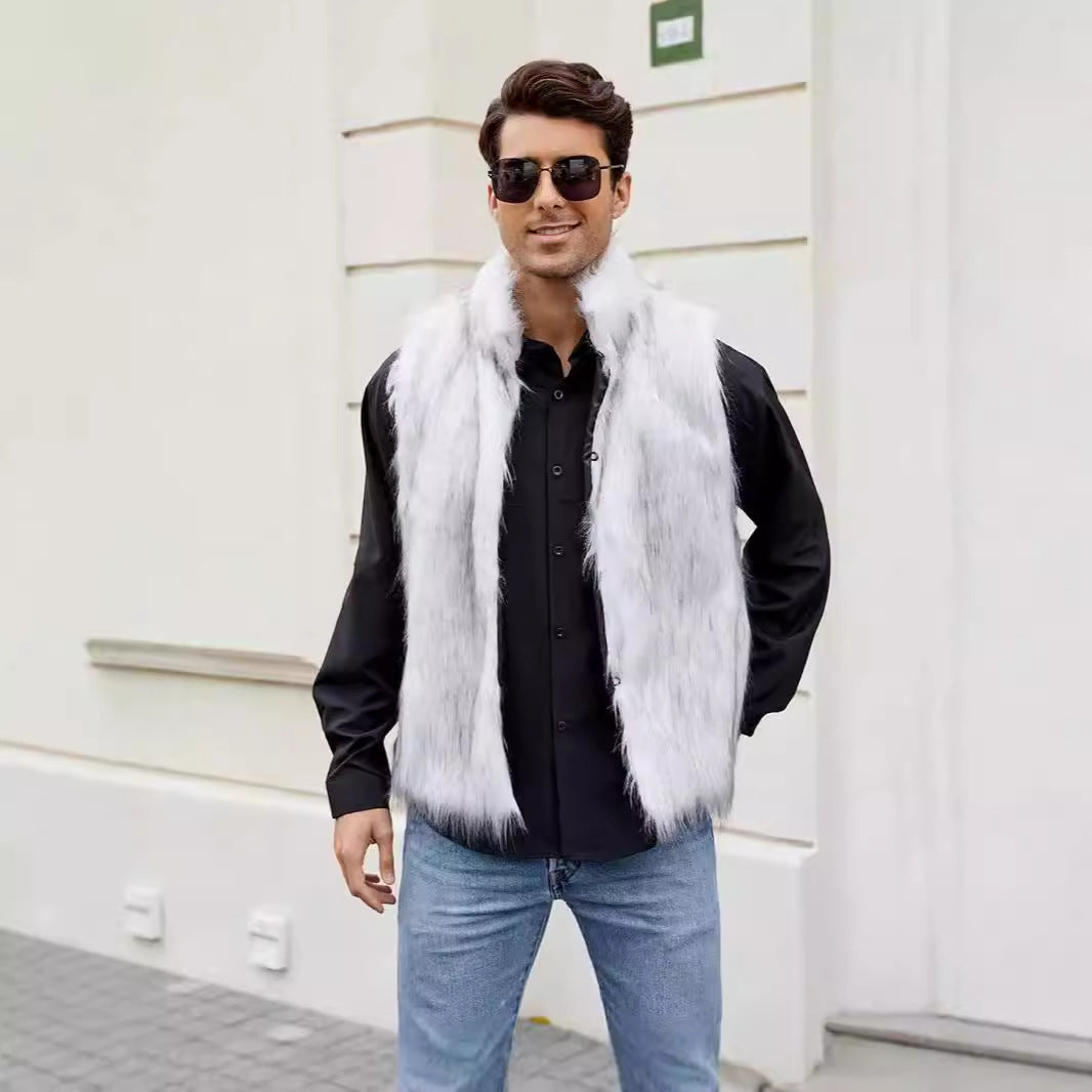 Herren Modische Weste aus Kunstfell Drune