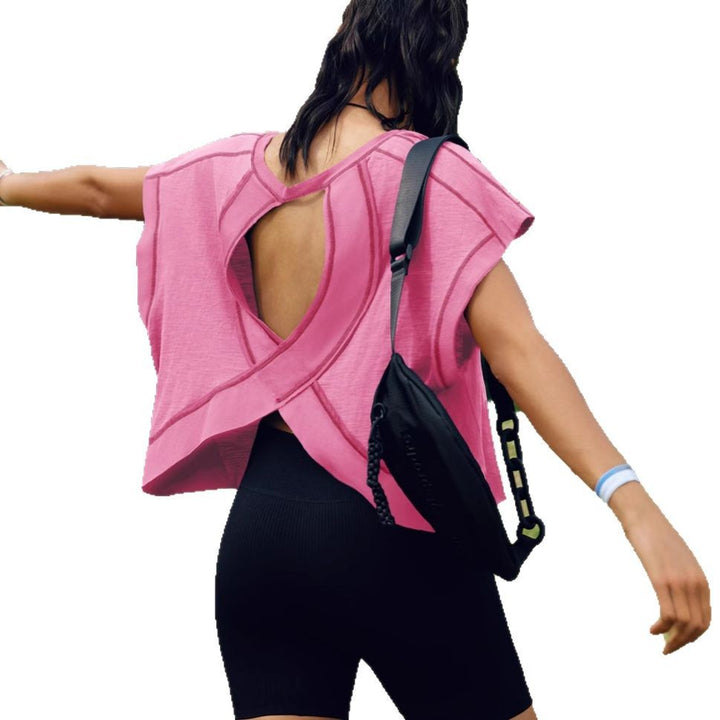 Damen modernes Cut-Out Oberteil Drune