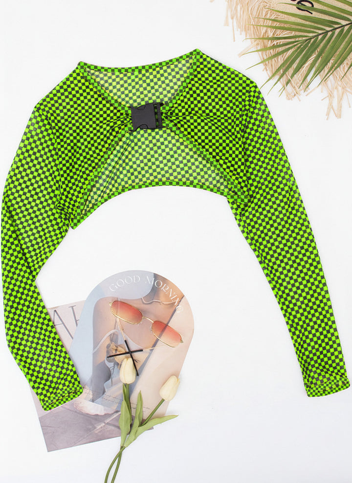 Damen Einteiler Badeanzug mit modischem Cut-Out und langen Ärmeln Drune
