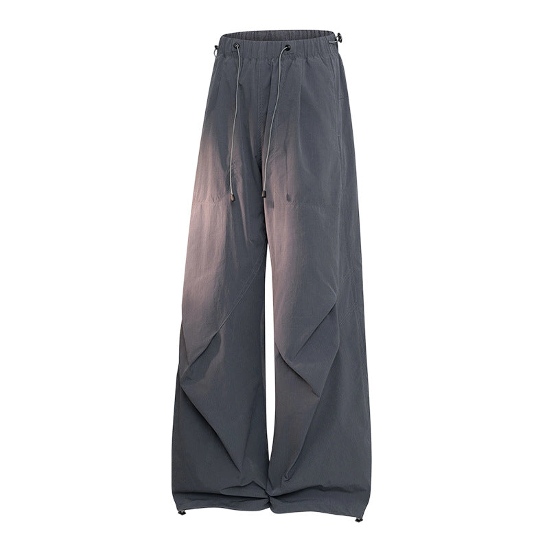 Damen Weite Palazzo-Hose mit Tunnelzugbund, drapierten Falten & verstellbarem Saum Drune