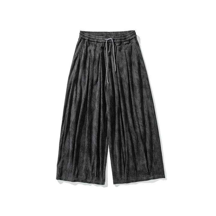 Herren Weite Cord-Loungehose mit Kellerfalten, elastischem Bund und Ballonbeinschnitt Drune