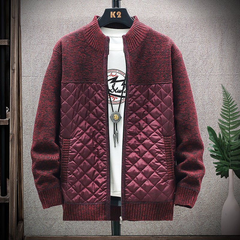 Herren gesteppte Übergangsjacke mit modernem Strickdesign und praktischen Taschen Drune