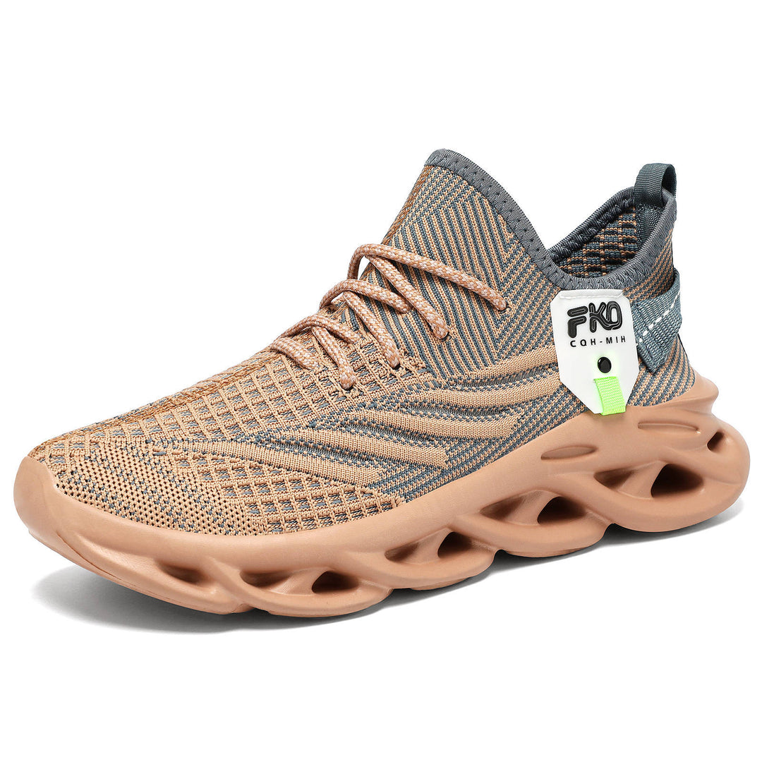 Herren nan leichter Strick-Sneaker mit nahtlosem Sockenschaft, atmungsaktivem Mesh-Obermaterial und innovativer hohlgeformter EVA-Dämpfung Drune