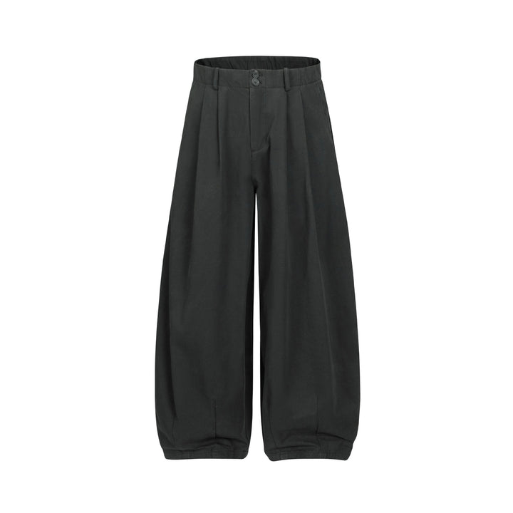 Damen Weite Culotte-Hose mit hoher Taille, Bundfalten und elastischem Knöchelabschluss Drune