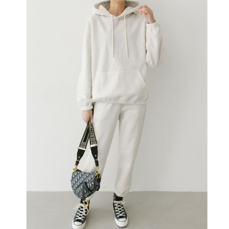 Damen Lässiges Hoodie- und Jogginghosen-Set mit elastischem Bund und praktischen Taschen Drune