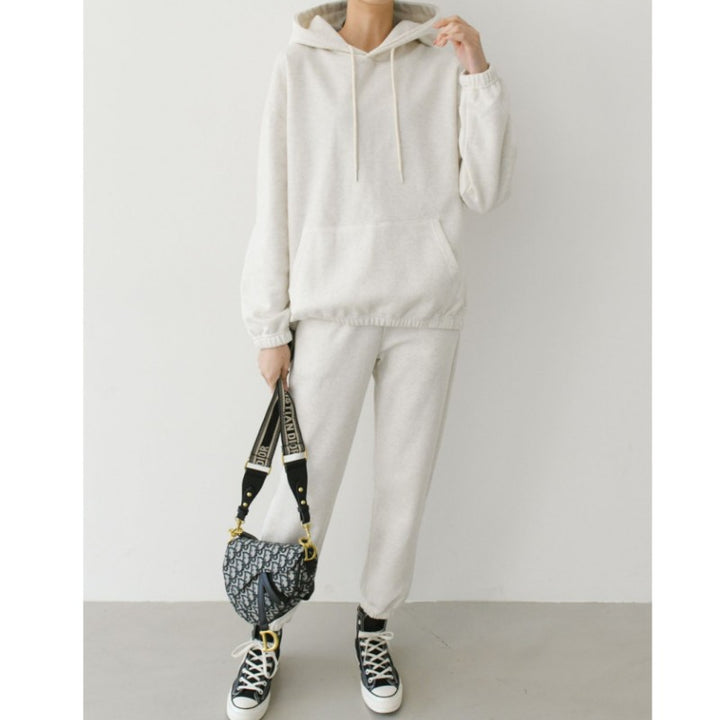 Damen Lässiges Hoodie- und Jogginghosen-Set mit elastischem Bund und praktischen Taschen Drune