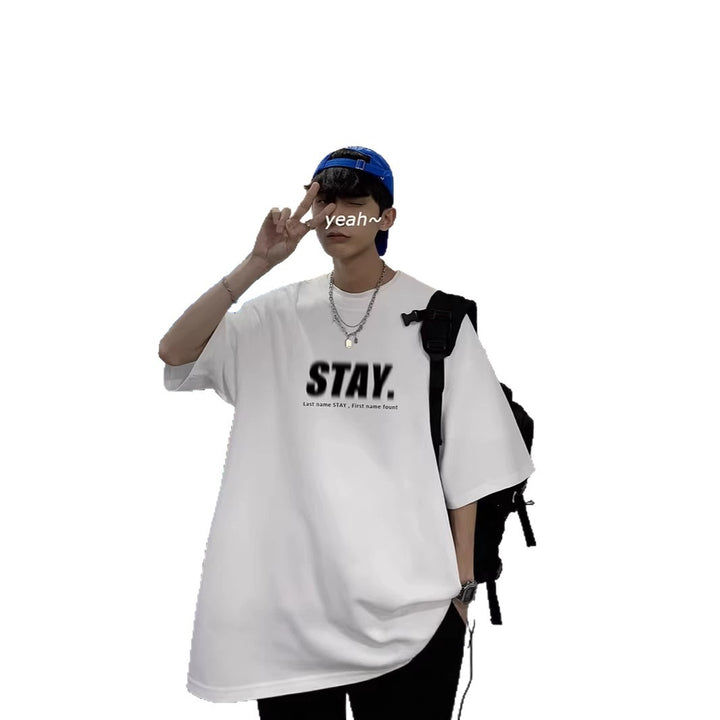Herren Oversized T-Shirt mit modernem Schriftzug Drune