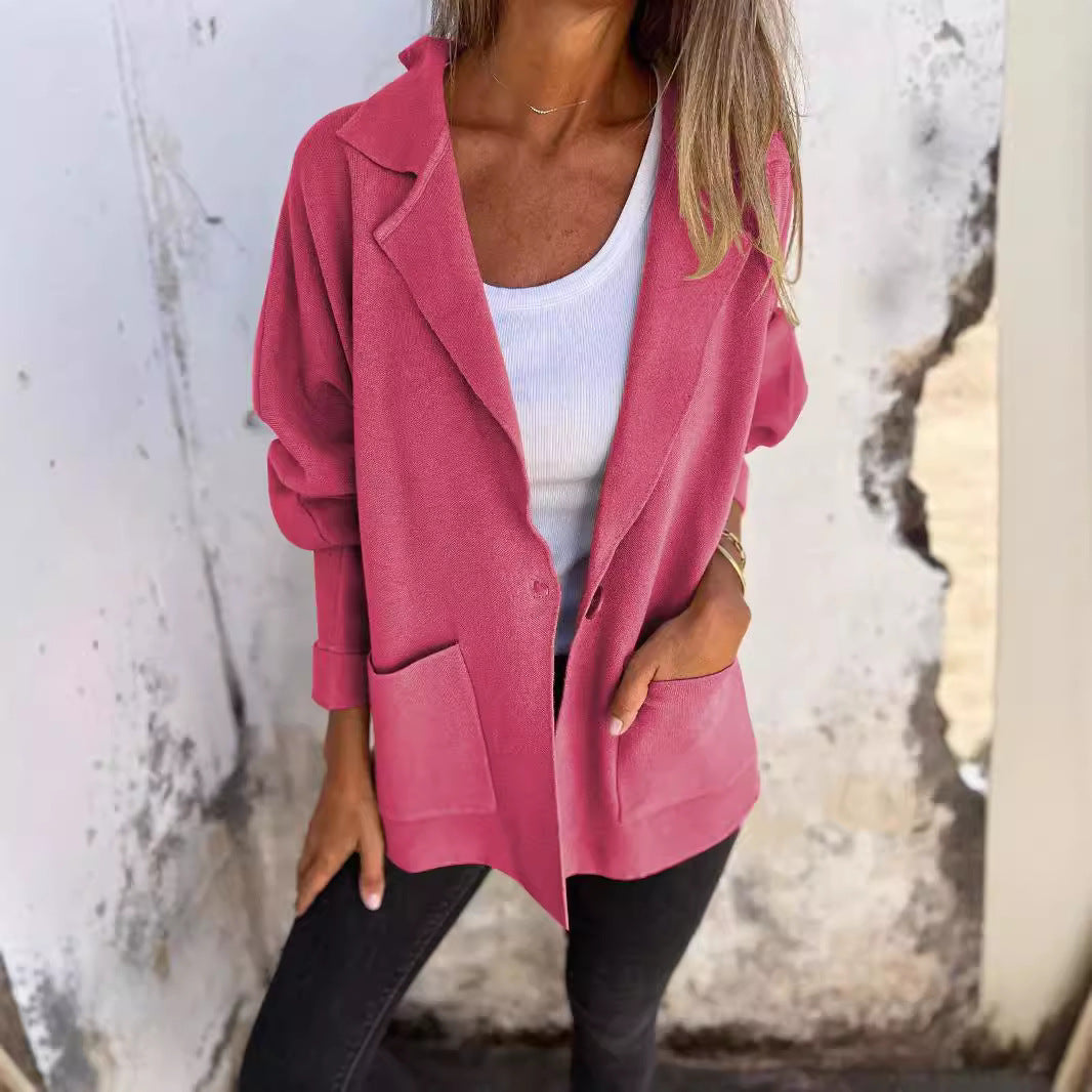 Damen Oversized Blazer mit lässiger Taschenstruktur und weichem Material Drune