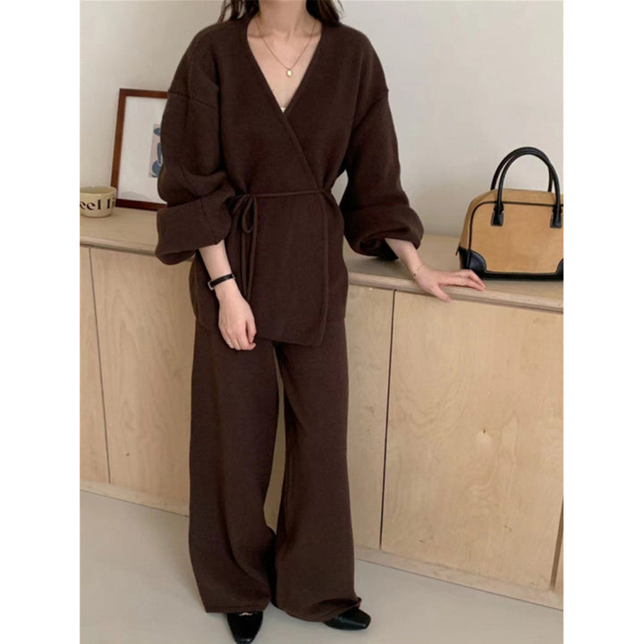 Damen Wickelkarte mit weitem Schnitt und Gürtel Drune