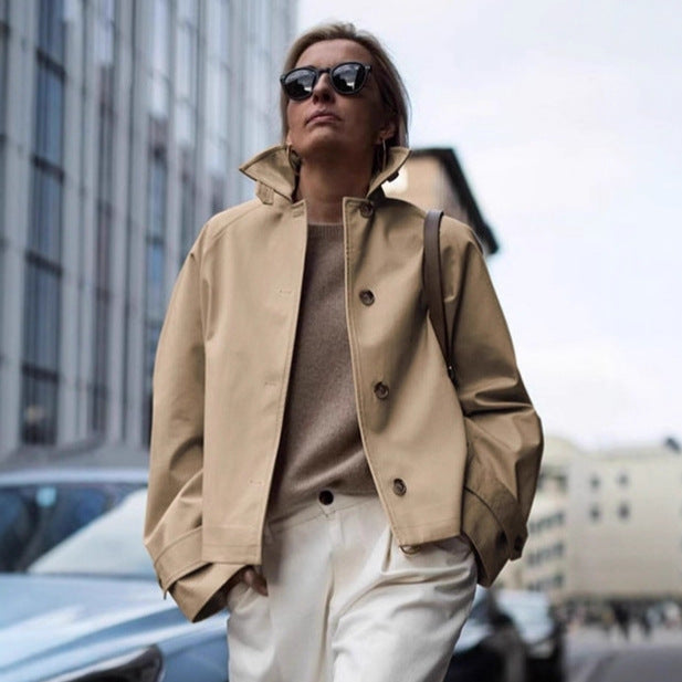 Damen Urbanistische Freizeitjacke mit hohem Kragen Drune