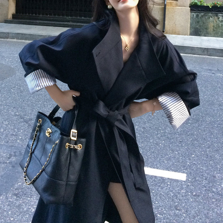 Damen Modische Übergröße Trenchcoat Drune