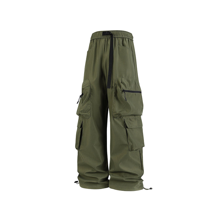 Herren Breite Cargo-Hose im Utility-Design mit elastischem Bund, integrierter Gurt und multifunktionalen Taschen Drune