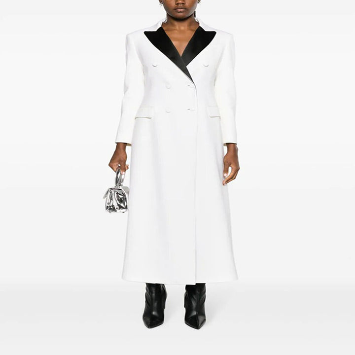Damen Maxiblazer-Mantel im Smokingschnitt mit schmaler Silhouette Drune