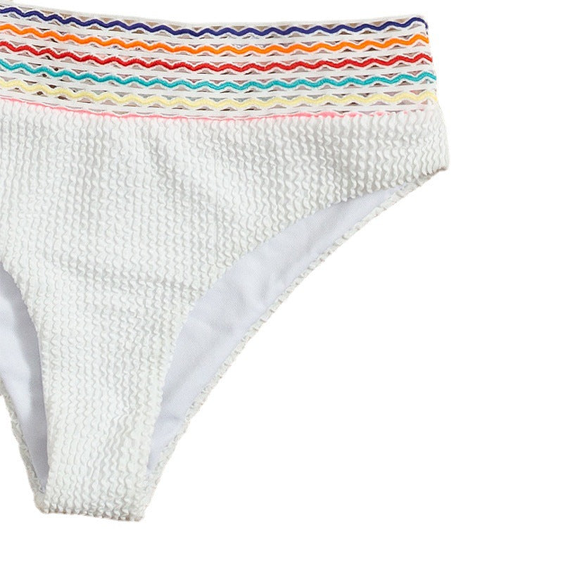 Damen Triangel-Bikini mit buntem Wellenmuster Drune