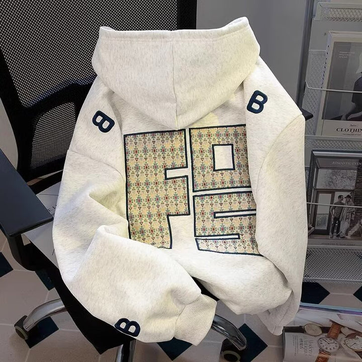 Unisex Urbaner Kapuzenpullover mit großem Druck Drune
