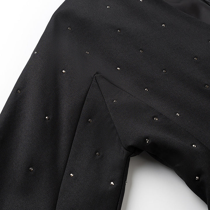 Damen elegante Blazerjacke mit funkelnden Details und dekorativen Taschen Drune