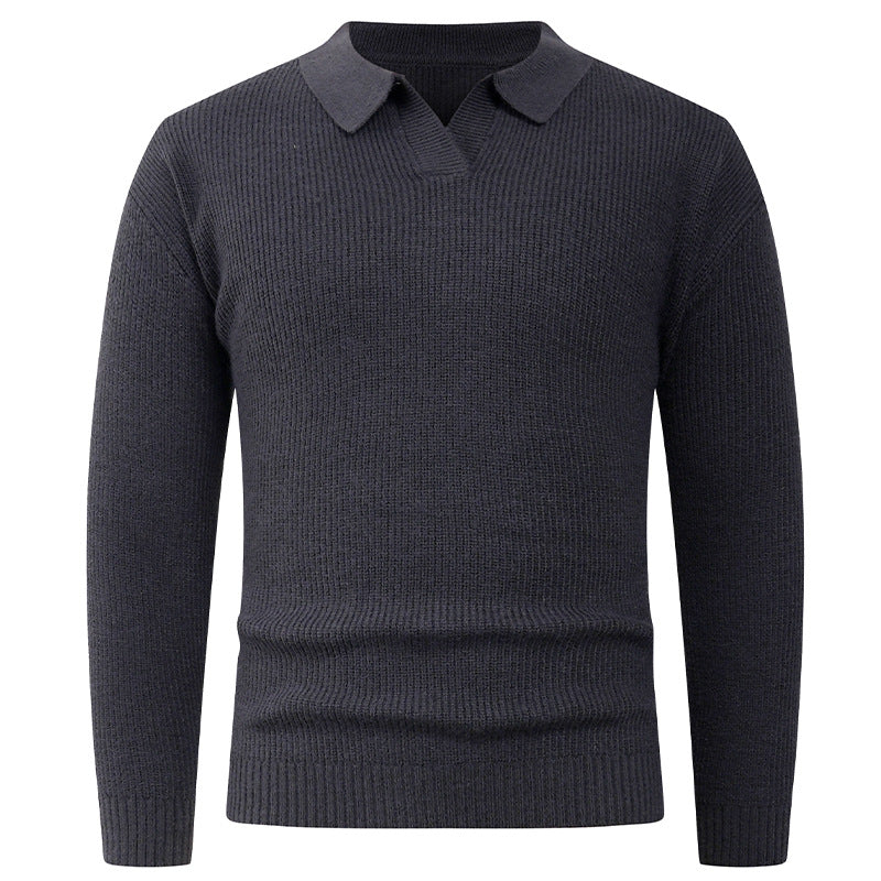 Herren Feines Strick-Poloshirt mit Hemdkragen und geripptem Saum Drune