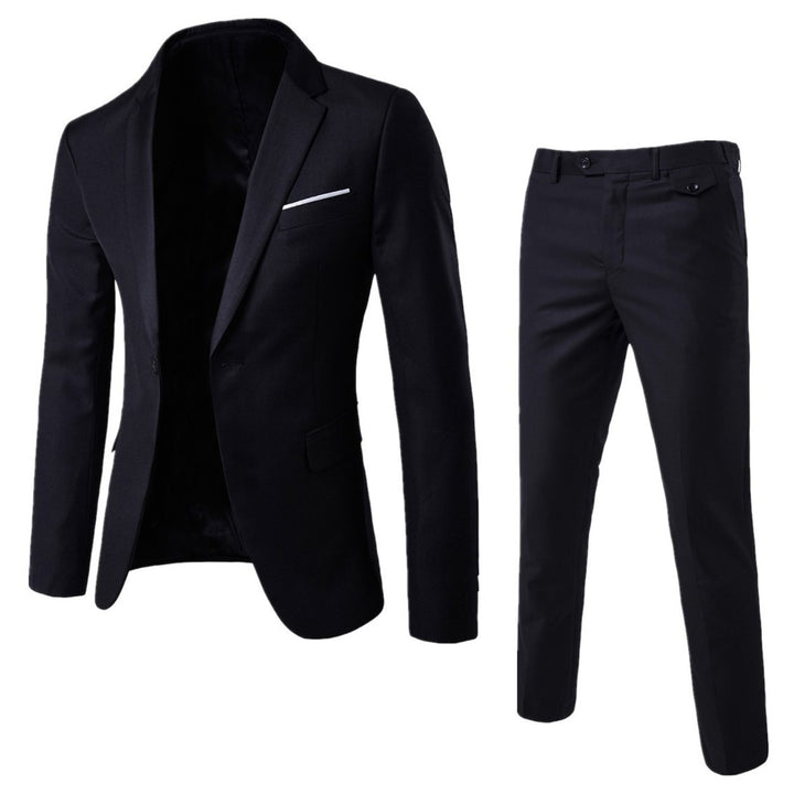 Herren Zweiteiliger Slim-Fit Anzugset mit tailliertem Sakko und schmaler Anzughose Drune