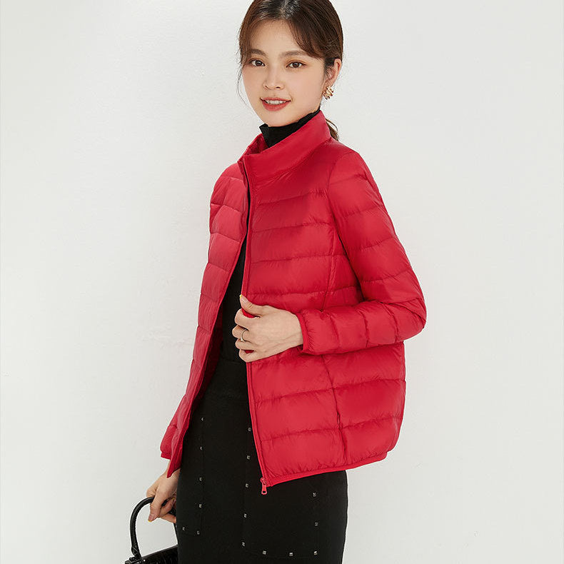 Damen Ultraleichte gesteppte Kapuzenjacke mit ultraflacher Thermowatte Drune
