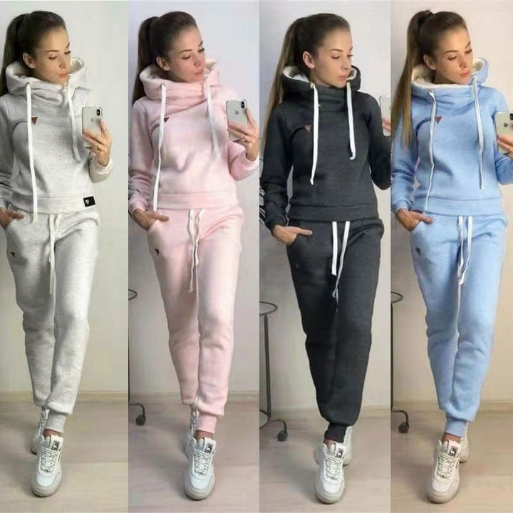 Damen Sportliches Hoodie-Set mit bequemer Passform und elastischen Hosen Drune