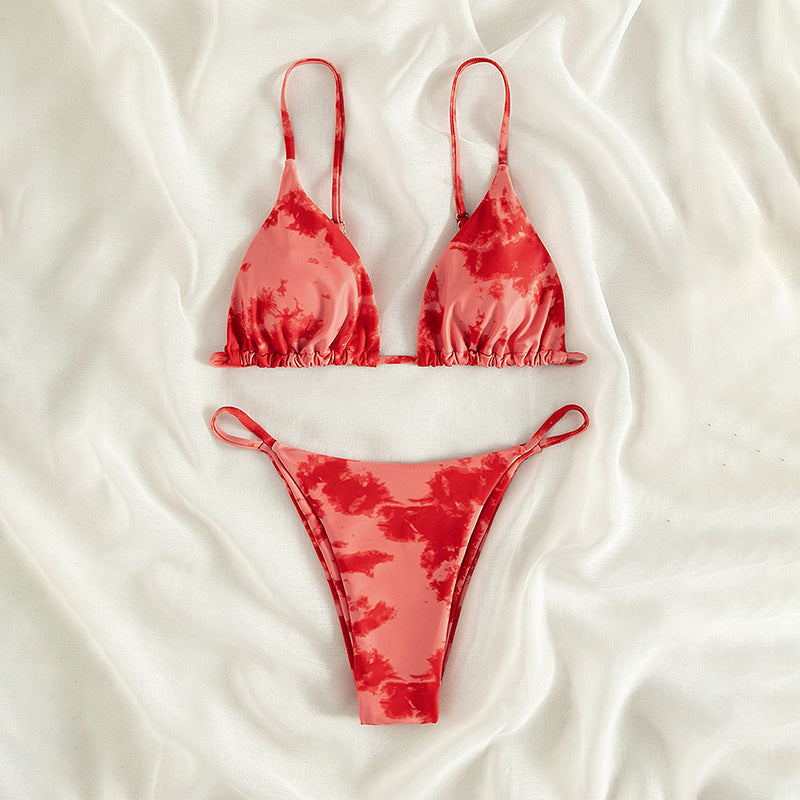 Damen Triangel-Bikini mit Raffung und verstellbaren Trägern Drune