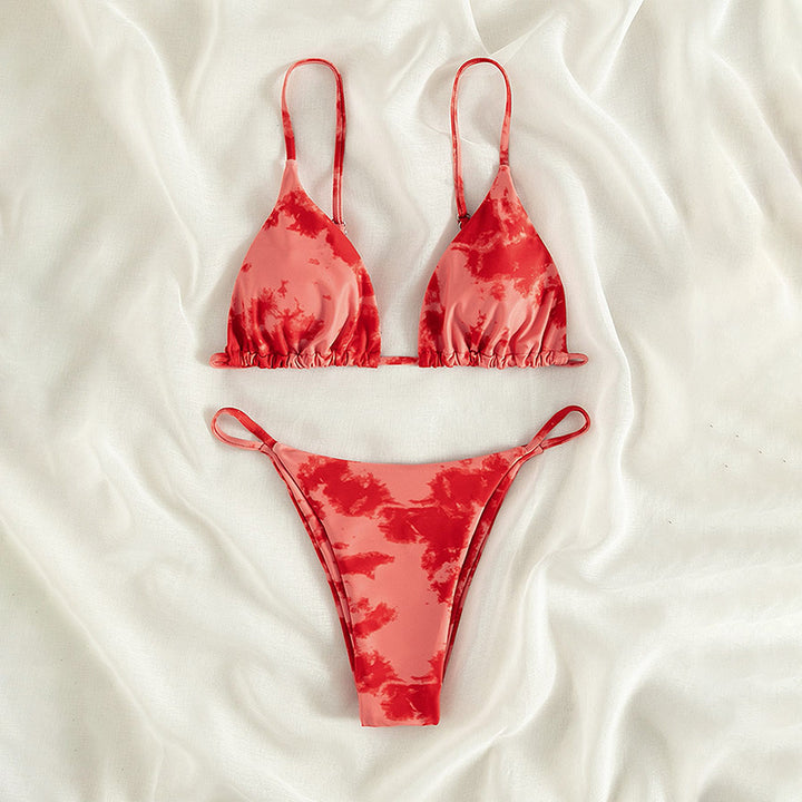 Damen Triangel-Bikini mit Raffung und verstellbaren Trägern Drune