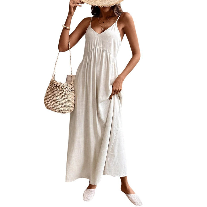 Damen Maxikleid mit feinen Trägern und fließendem Schnitt Drune