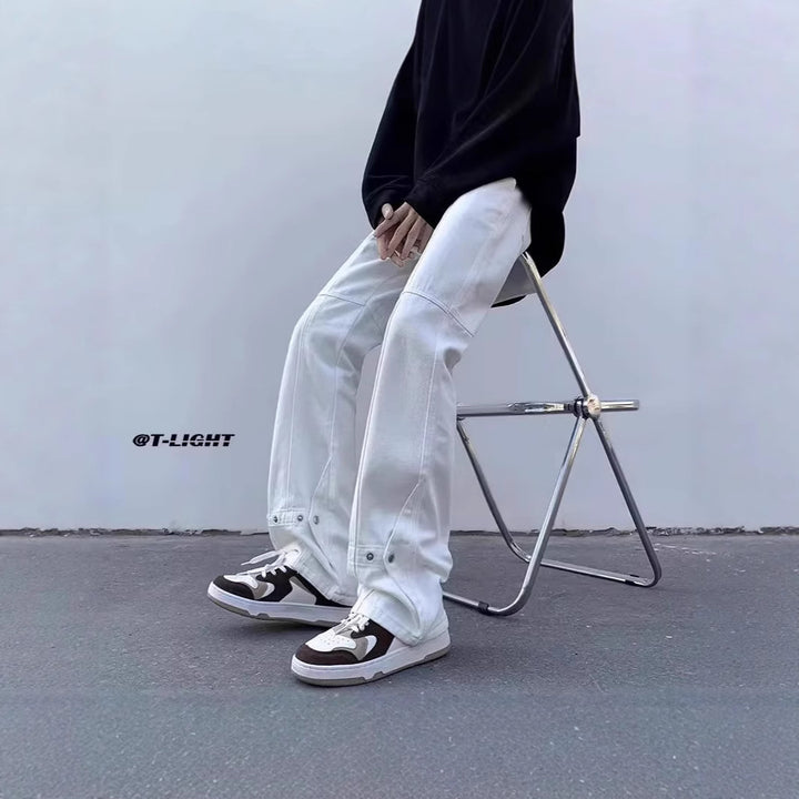 Damen Lässige Weitgeschnittene Chino-Hose Drune