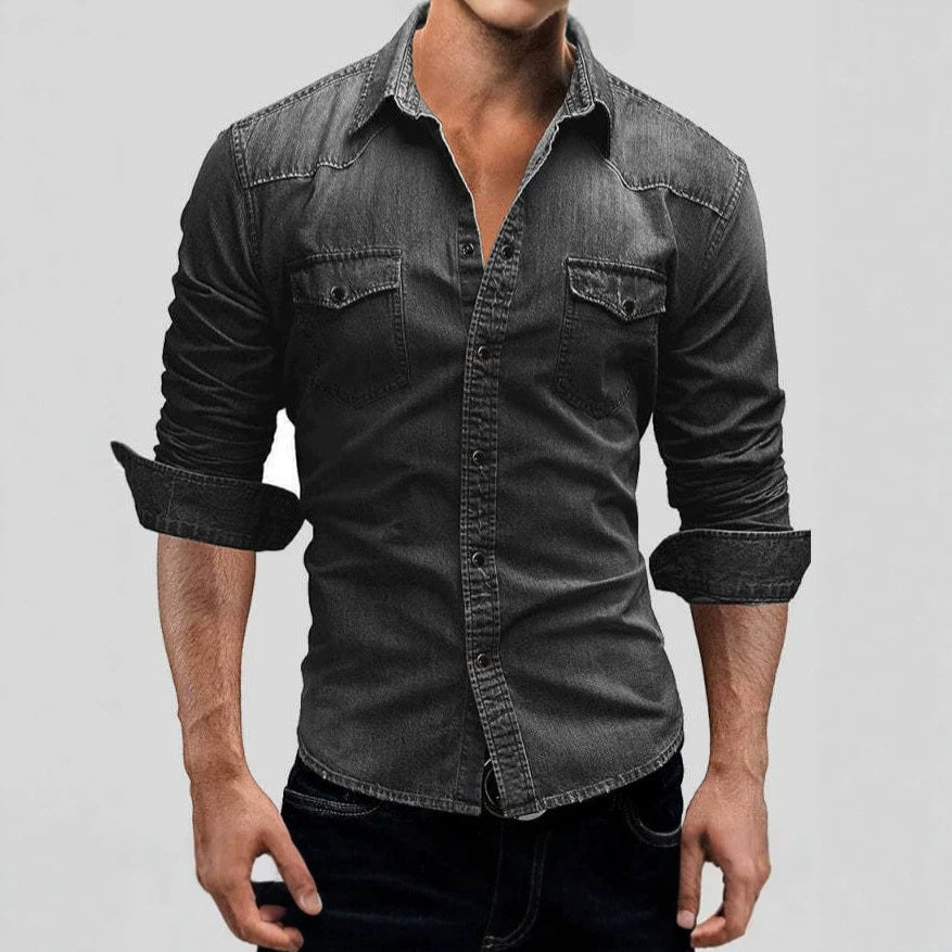Herren Klassisches Denim Hemd