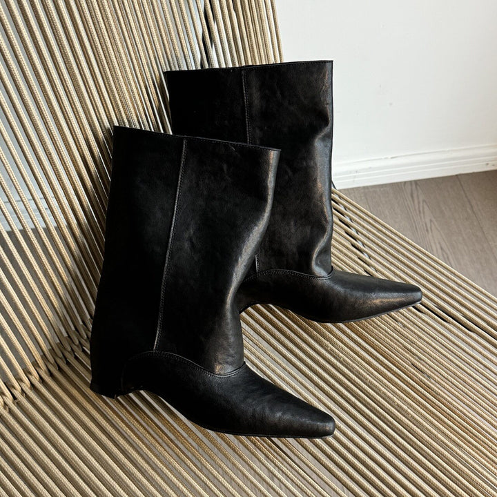 Damen Stilvolle Stiefeletten mit spitzem Fuß Drune