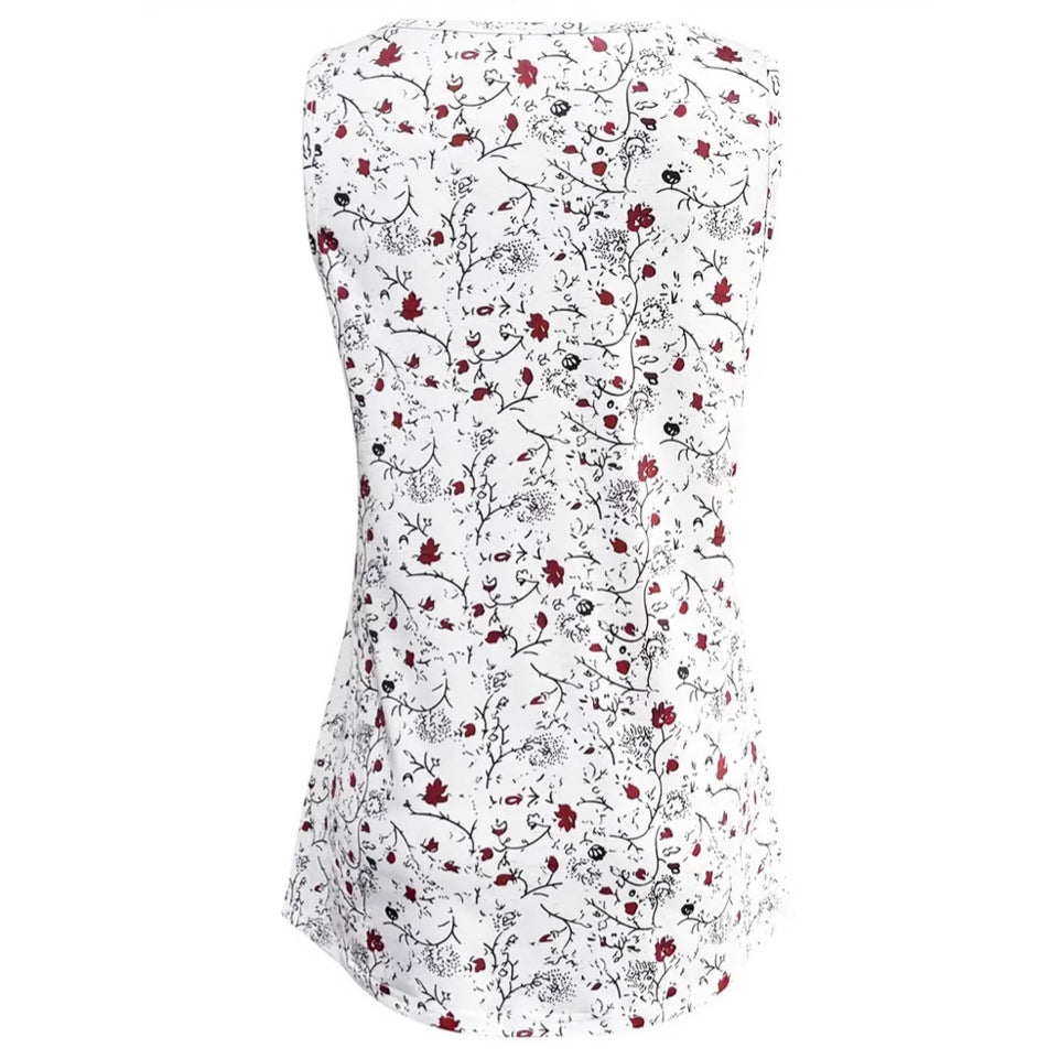 Damen nan locker fallendes Trägertop im Swing-Schnitt mit feinem Blumenmotiv Drune