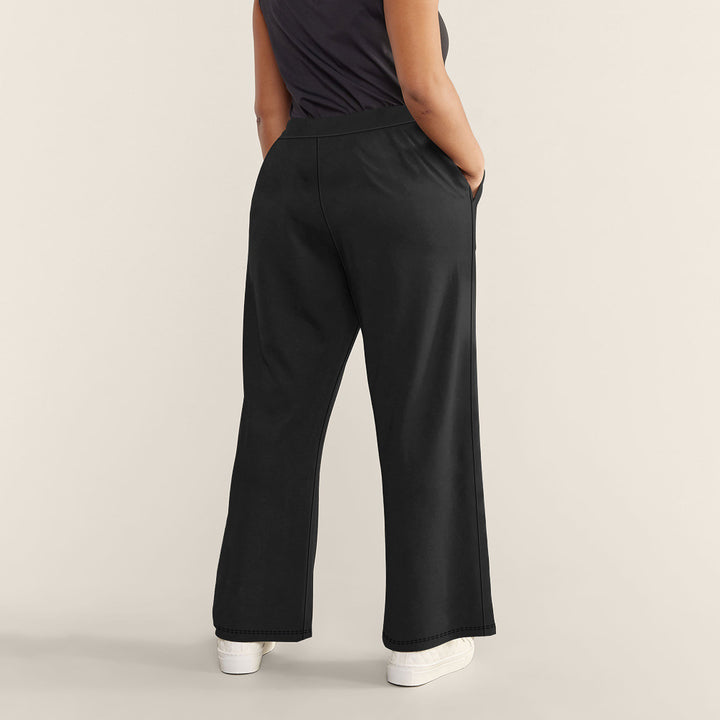 Damen Hochtaillierte Relax-Culottehose mit weitem Bein und seitlichen Eingrifftaschen Drune