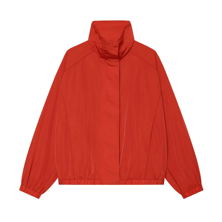 Damen Leichter Technical Windbreaker‑Blouson mit hohem Stehkragen, verdecktem Reißverschluss und elastischem Saum Drune