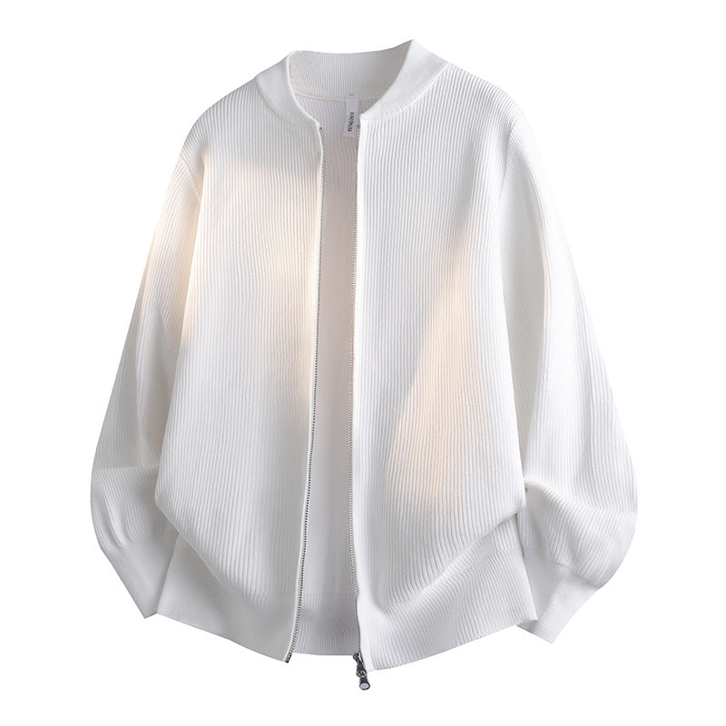 Damen Modische Sweatjacke mit Reißverschluss und Stehkragen Drune