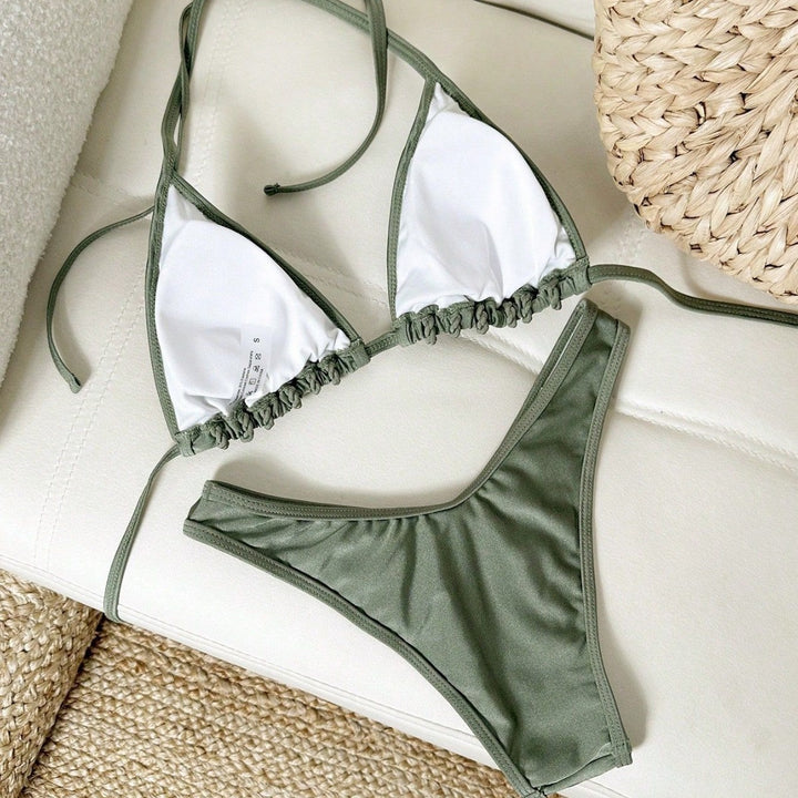 Damen geflochtener Triangel-Bikini Drune