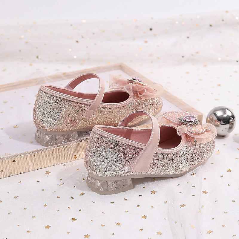 Mädchen Elegante Ballerinas mit Schleifenapplikation und Strass Drune